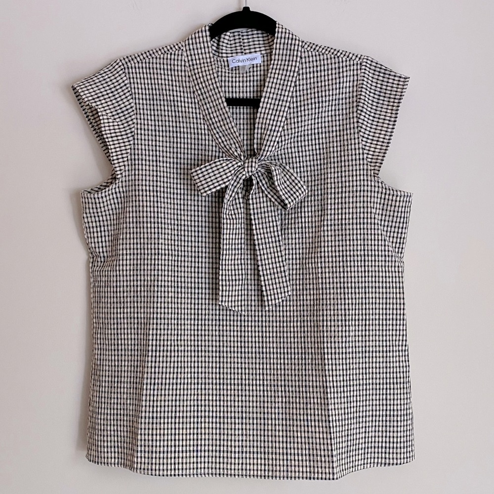 NWOT Calvin Klein Tie Neck Blouse